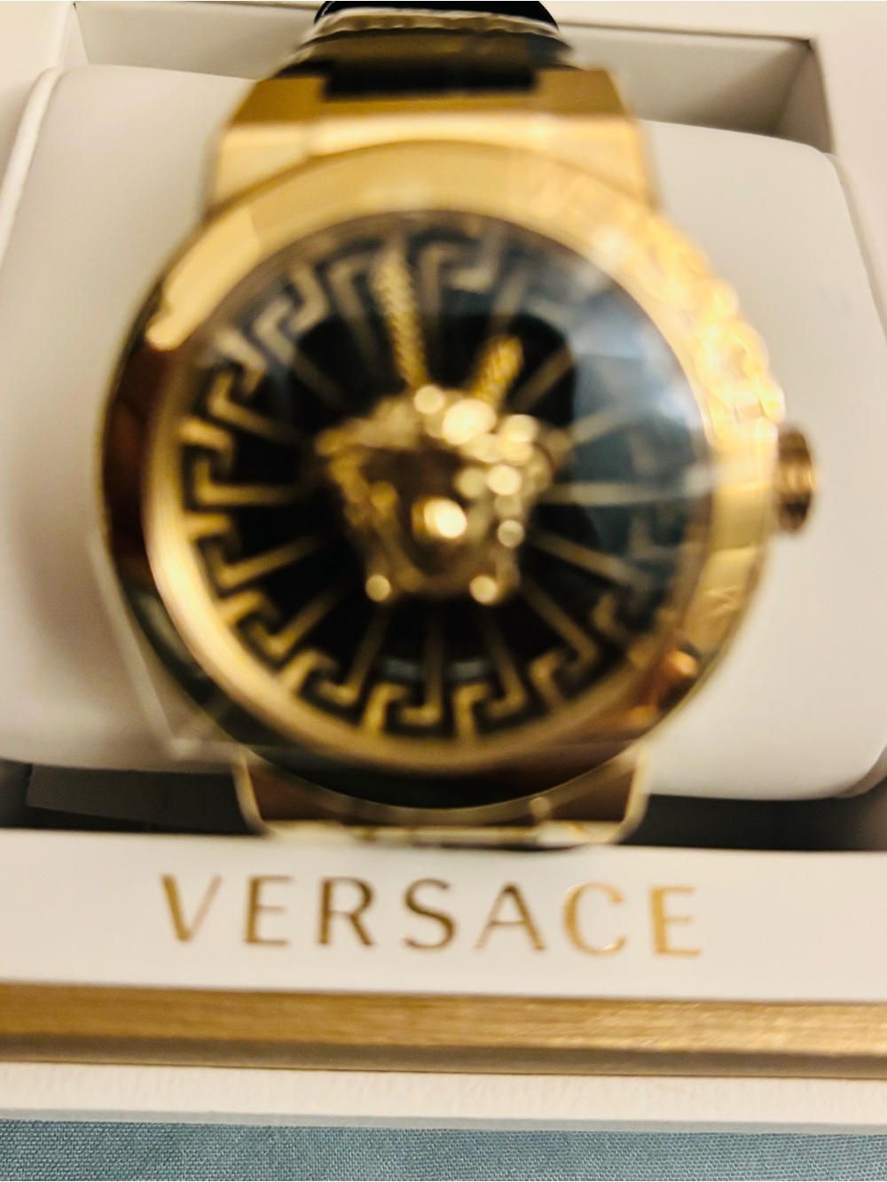 Versace Men's Gold and Black Medusa Motif Watch